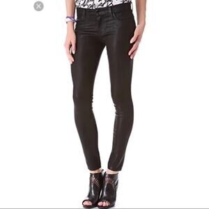J Brand Black Super Skinny Coated Lacquer Low Rise Jeans - Size 26 - Punk Rock